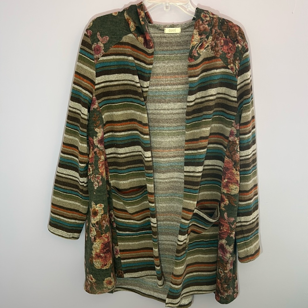Oversized Mixed Pattern Long Sweater
